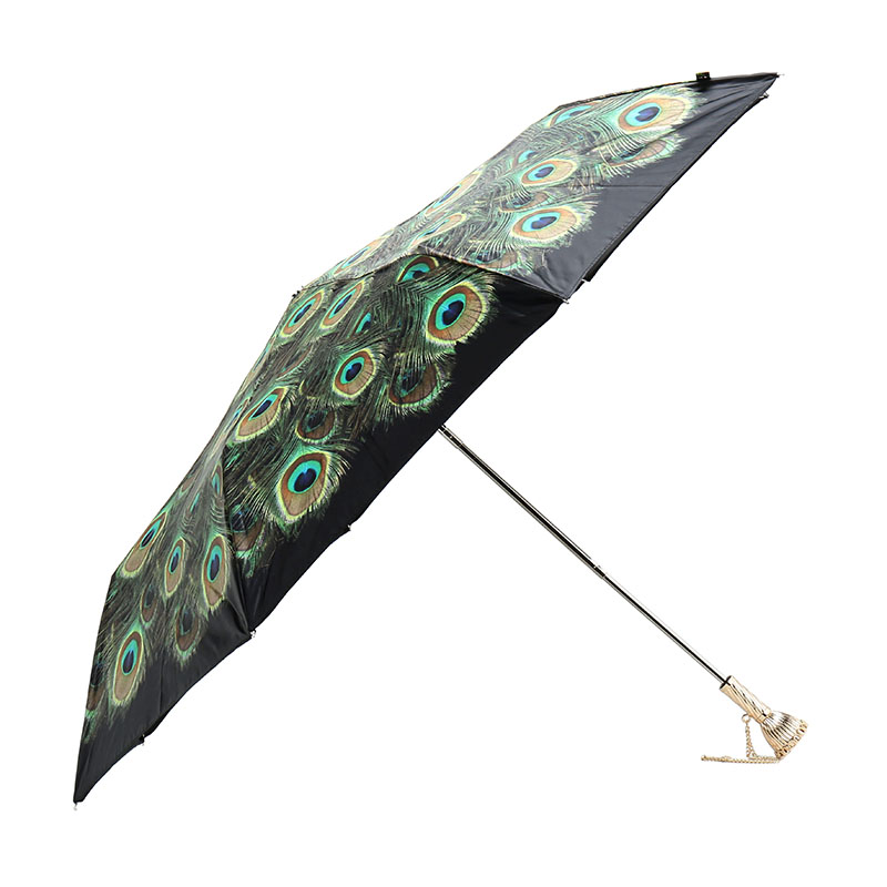 【yl【雅樂制傘】創意孔雀開屏汽車傘 免持式可站立雙層反.
