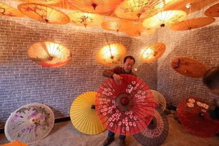 徽玩 涇縣油布傘,遮風(fēng)擋雨,古色古香