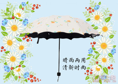 MABUXB折疊晴雨傘 韓國風黑膠防曬，夏日必備